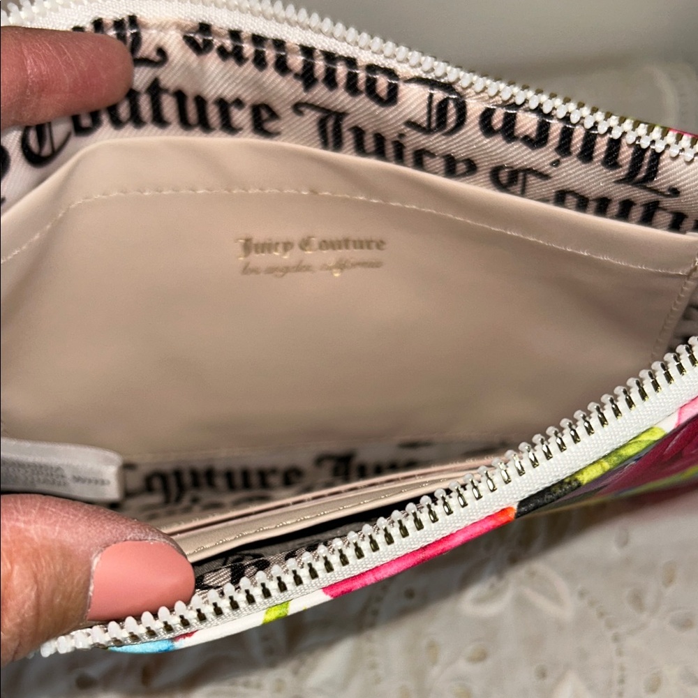 Juicy Couture Rose Print Clutch - Pink and Green - Picture 8 of 14